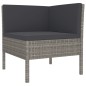 vidaXL Set de muebles de jardín 3 pzas y cojines ratán sintético gris vidaXL Set de muebles de jardín 3 pzas y cojines ratán sintético gris