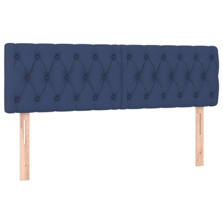 vidaXL Cabeceros 2 unidades tela azul 72x7x78/88 cm