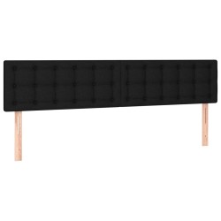 vidaXL Cabeceros 2 unidades de tela negro 100x5x78/88 cm