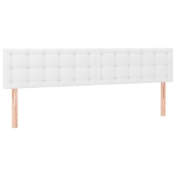 vidaXL Cabeceros 2 unidades de cuero sintético blanco 90x5x78/88 cm