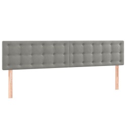 vidaXL Cabeceros 2 unidades de terciopelo gris claro 100x5x78/88 cm