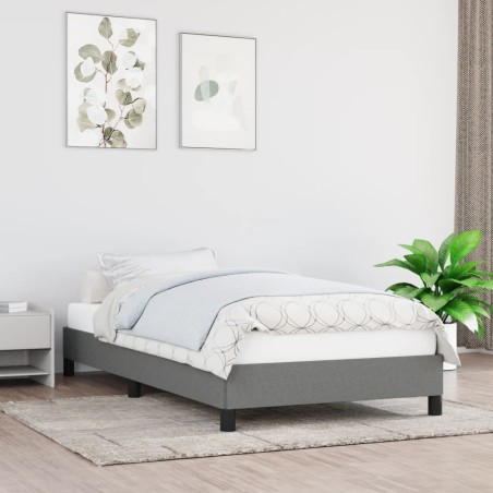 vidaXL Estructura de cama de tela gris oscuro 100x200 cm