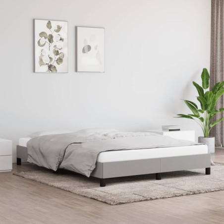 vidaXL Estructura de cama de tela gris claro 140x190 cm