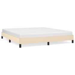 vidaXL Estructura de cama de tela color crema 160x200 cm