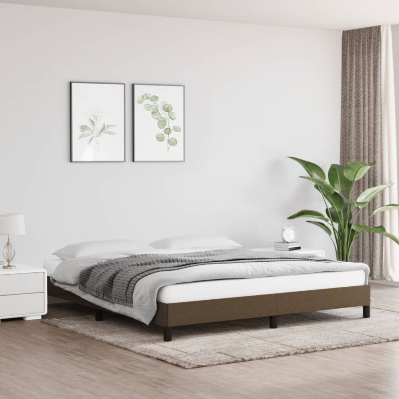 vidaXL Estructura de cama de tela marrón 160x200 cm vidaXL Estructura de cama de tela marrón 160x200 cm