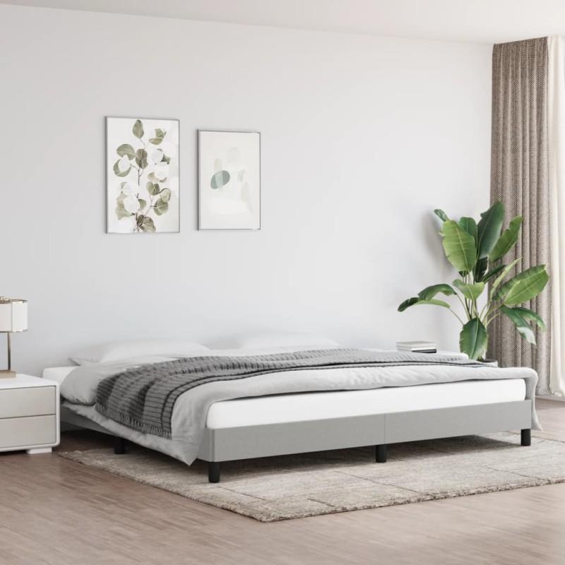vidaXL Estructura de cama gris claro tela 200x200 cm vidaXL Estructura de cama gris claro tela 200x200 cm