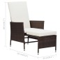 vidaXL Set de muebles de jardín 2 piezas con cojines ratán PE marrón vidaXL Set de muebles de jardín 2 piezas con cojines ratán PE marrón