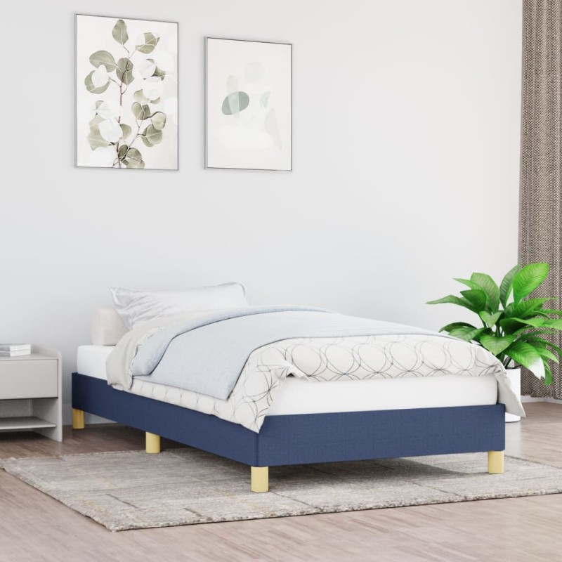 vidaXL Estructura de cama de tela azul 90x190 cm vidaXL Estructura de cama de tela azul 90x190 cm