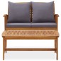 vidaXL Muebles de jardín 2 piezas con cojines madera maciza de acacia vidaXL Muebles de jardín 2 piezas con cojines madera maciza de acacia