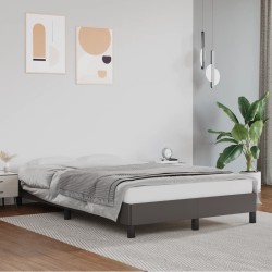 vidaXL Estructura de cama de cuero sintético gris 120x200 cm