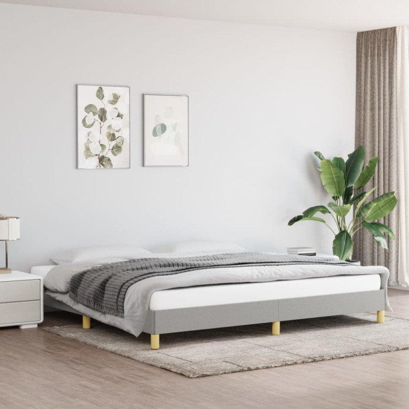 vidaXL Estructura de cama gris claro tela 200x200 cm vidaXL Estructura de cama gris claro tela 200x200 cm