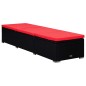 vidaXL Tumbona con cojín y mesita de ratán sintético rojo vidaXL Tumbona con cojín y mesita de ratán sintético rojo