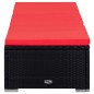 vidaXL Tumbona con cojín y mesita de ratán sintético rojo vidaXL Tumbona con cojín y mesita de ratán sintético rojo