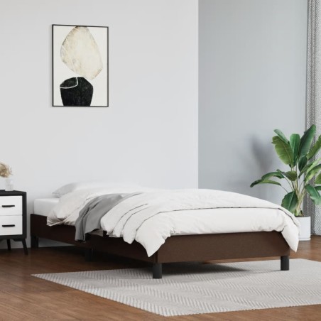 vidaXL Estructura de cama cuero sintético marrón 90x190 cm