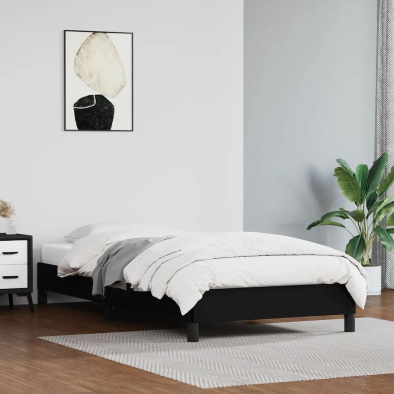 vidaXL Estructura de cama de cuero sintético negro 90x200 cm vidaXL Estructura de cama de cuero sintético negro 90x200 cm
