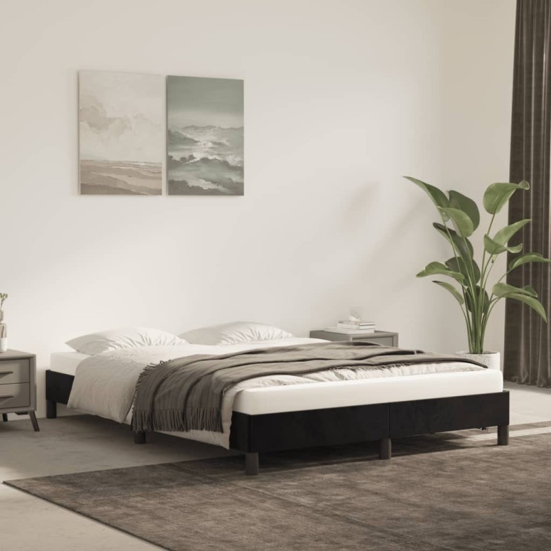 vidaXL Estructura de cama de terciopelo negro 140x190 cm vidaXL Estructura de cama de terciopelo negro 140x190 cm
