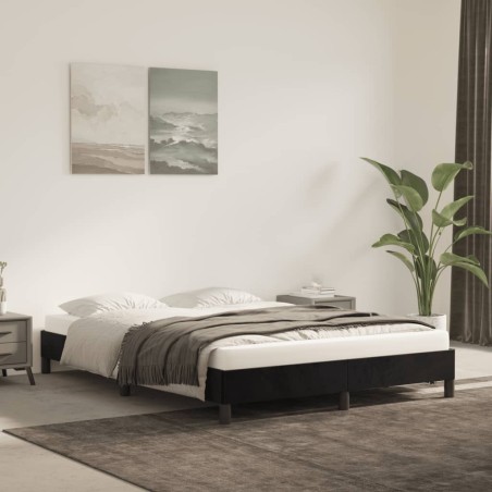 vidaXL Estructura de cama de terciopelo negro 140x190 cm