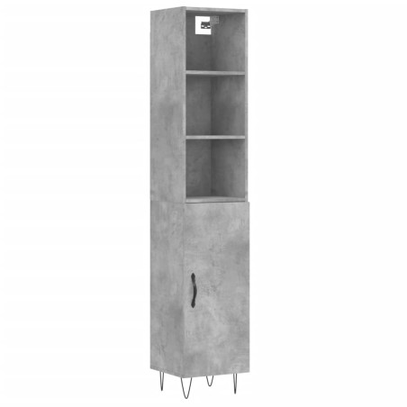 vidaXL Aparador de madera contrachapada gris hormigón 34,5x34x180 cm
