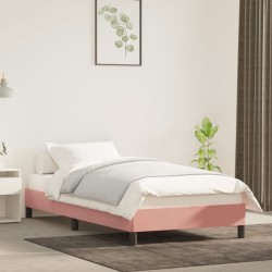 vidaXL Estructura de cama de terciopelo rosa 90x190 cm