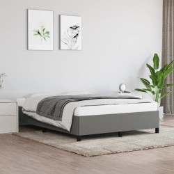 vidaXL Estructura de cama de tela gris oscuro 140x190 cm