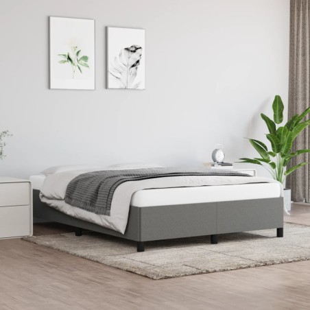 vidaXL Estructura de cama de tela gris oscuro 140x190 cm