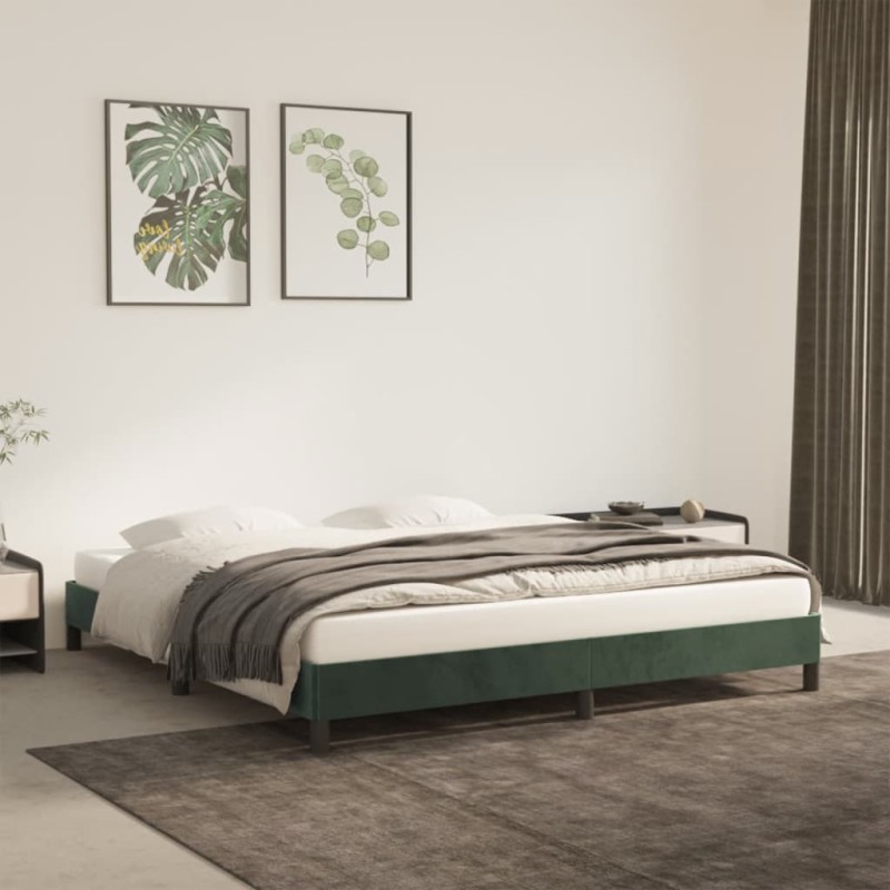 vidaXL Estructura de cama de terciopelo verde 180x200 cm vidaXL Estructura de cama de terciopelo verde 180x200 cm