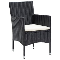 vidaXL Sillas de comedor para jardín 4 unidades ratán sintético negro