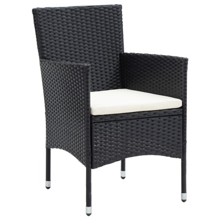 vidaXL Sillas de comedor para jardín 4 unidades ratán sintético negro