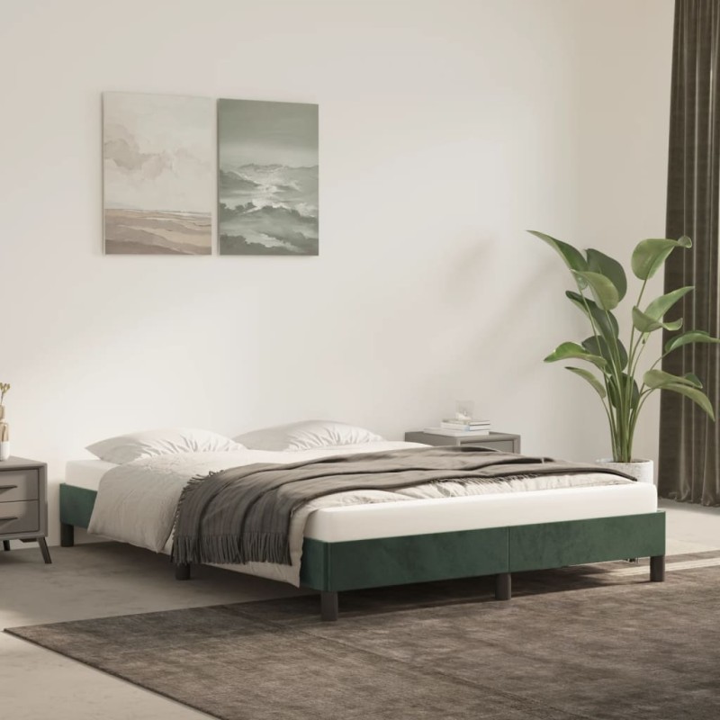 vidaXL Estructura de cama de terciopelo verde 140x200 cm