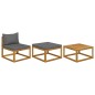 vidaXL Muebles de jardín 3 piezas con cojines madera maciza de acacia vidaXL Muebles de jardín 3 piezas con cojines madera maciza de acacia