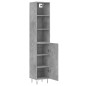 vidaXL Aparador de madera contrachapada gris hormigón 34,5x34x180 cm