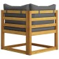 vidaXL Juego de sofá 2 pzas con cojines gris oscuro madera de acacia vidaXL Juego de sofá 2 pzas con cojines gris oscuro madera de acacia