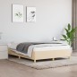 vidaXL Estructura de cama de tela color crema 140x190 cm vidaXL Estructura de cama de tela color crema 140x190 cm