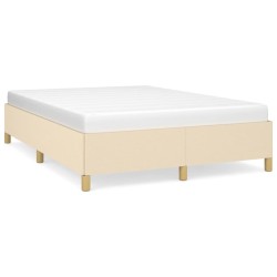 vidaXL Estructura de cama de tela color crema 140x190 cm
