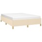 vidaXL Estructura de cama de tela color crema 140x190 cm vidaXL Estructura de cama de tela color crema 140x190 cm