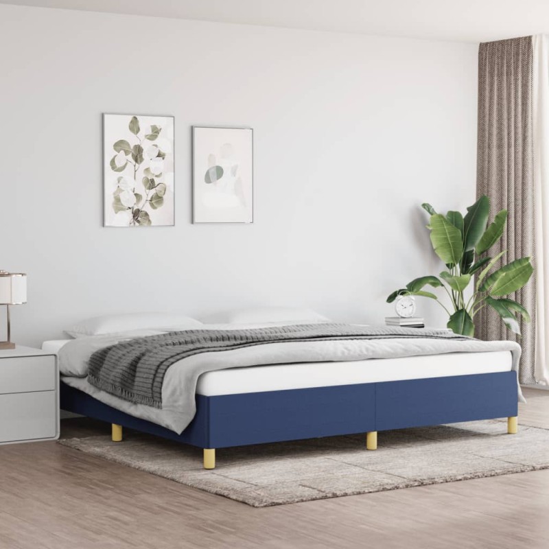 vidaXL Estructura de cama de tela gris taupe azul 200x200 cm vidaXL Estructura de cama de tela gris taupe azul 200x200 cm