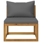 vidaXL Juego de sofá 2 pzas con cojines gris oscuro madera de acacia vidaXL Juego de sofá 2 pzas con cojines gris oscuro madera de acacia