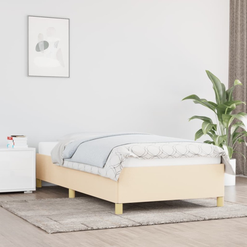 vidaXL Estructura de cama de tela color crema 80x200 cm