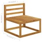 vidaXL Juego de sofá 2 pzas con cojines gris oscuro madera de acacia vidaXL Juego de sofá 2 pzas con cojines gris oscuro madera de acacia