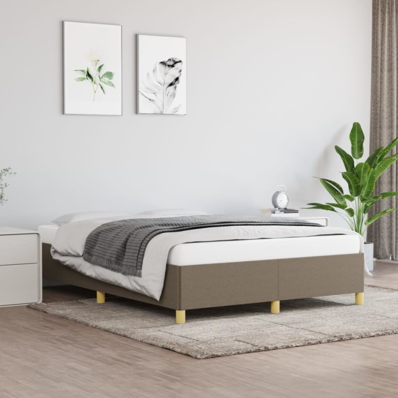 vidaXL Estructura de cama de tela gris taupe 140x200 cm