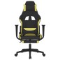 vidaXL Silla gaming de masaje con reposapiés tela negro y verde claro vidaXL Silla gaming de masaje con reposapiés tela negro y verde claro