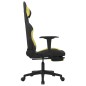 vidaXL Silla gaming de masaje con reposapiés tela negro y verde claro vidaXL Silla gaming de masaje con reposapiés tela negro y verde claro