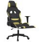 vidaXL Silla gaming de masaje con reposapiés tela negro y verde claro vidaXL Silla gaming de masaje con reposapiés tela negro y verde claro
