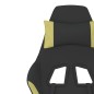 vidaXL Silla gaming de masaje con reposapiés tela negro y verde claro vidaXL Silla gaming de masaje con reposapiés tela negro y verde claro