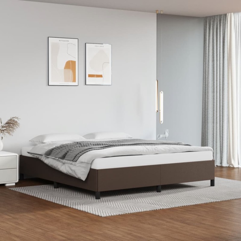 vidaXL Estructura de cama de cuero sintético marrón 180x200 cm vidaXL Estructura de cama de cuero sintético marrón 180x200 cm