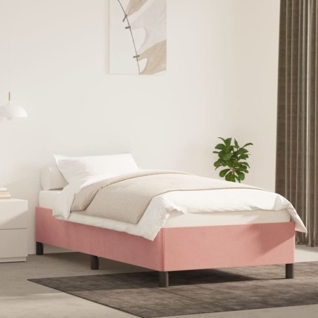 vidaXL Estructura de cama de terciopelo rosa 80x200 cm