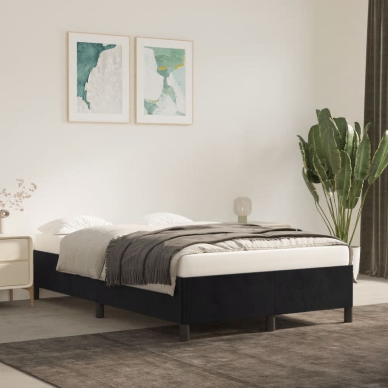 vidaXL Estructura de cama de terciopelo negro 120x200 cm vidaXL Estructura de cama de terciopelo negro 120x200 cm