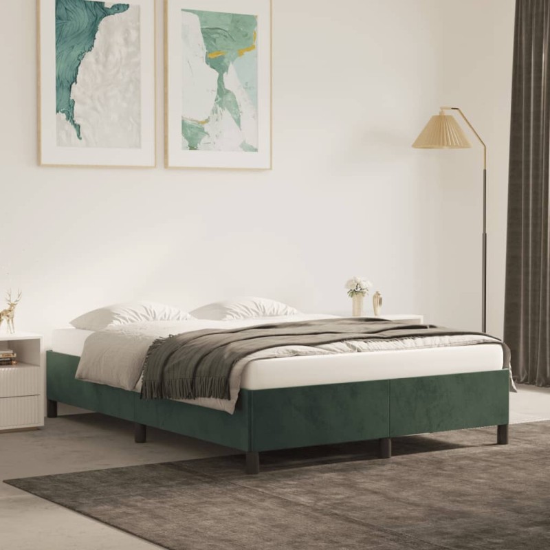 vidaXL Estructura de cama de terciopelo verde 140x190 cm vidaXL Estructura de cama de terciopelo verde 140x190 cm