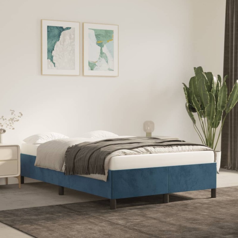 vidaXL Estructura de cama de terciopelo azul 120x200 cm vidaXL Estructura de cama de terciopelo azul 120x200 cm