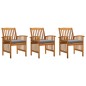 vidaXL Sillas de comedor jardín 3 uds con cojines madera maciza acacia vidaXL Sillas de comedor jardín 3 uds con cojines madera maciza acacia